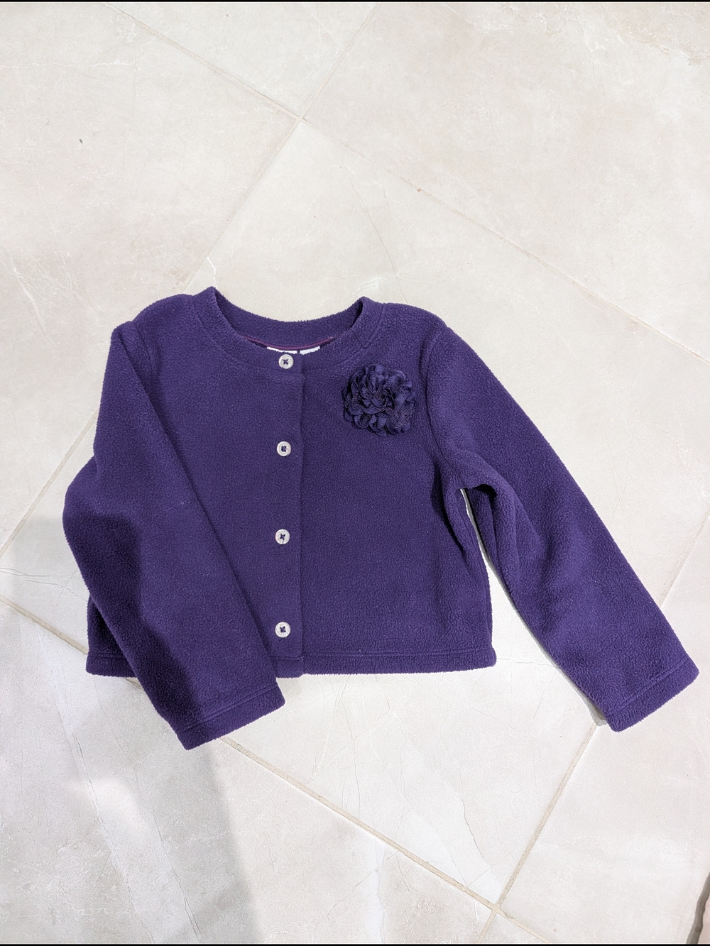 4/$20 1989 Place Purple Fleece Cardigan – Size 3T